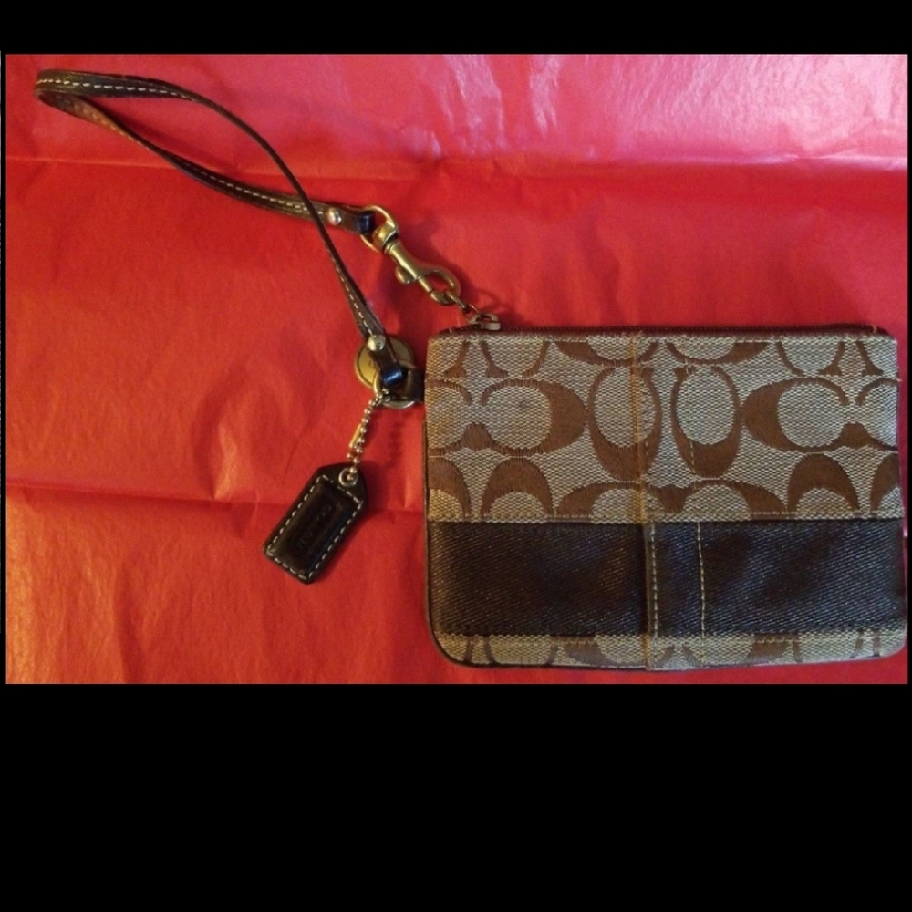 Authentic C  monogram Coach wristlet